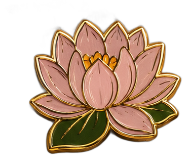 Broche esmaltado de flor de lótus